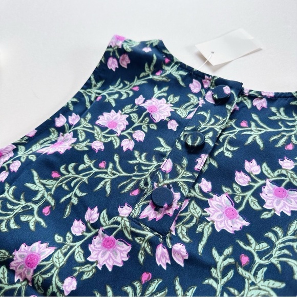 J.Crew Factory Printed Bias Slip Skirt & Top Set Antique Navy Vintage Floral - Picture 9 of 12
